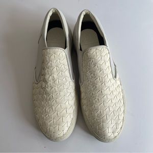 Moncler Oceane Scarpa Woven Slip On Sneakers White NEW 37